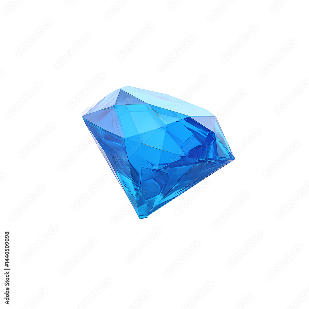 Brilliant Blue Gemstone Diamond 3D Render Isolated on Transparent Background Brilliant Blue Gemstone Diamond 3D Render Isolated on Transparent Background