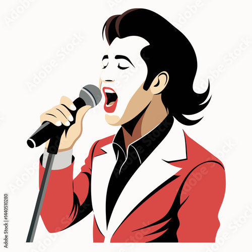 man singing into microphone