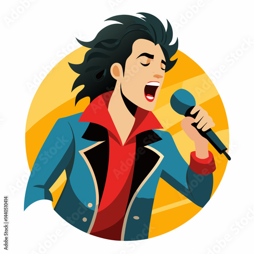 man singing into microphone