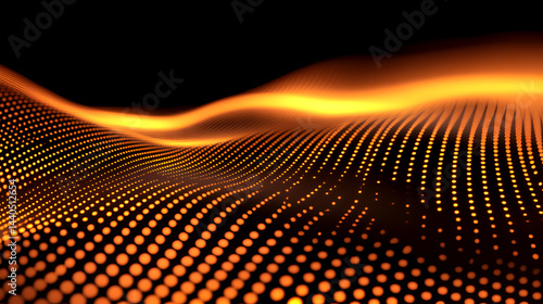 Vibrant orange vector illustration with a halftone dot pattern creates an artistic abstract backdrop