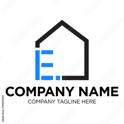 House with Initial E, icon for logo