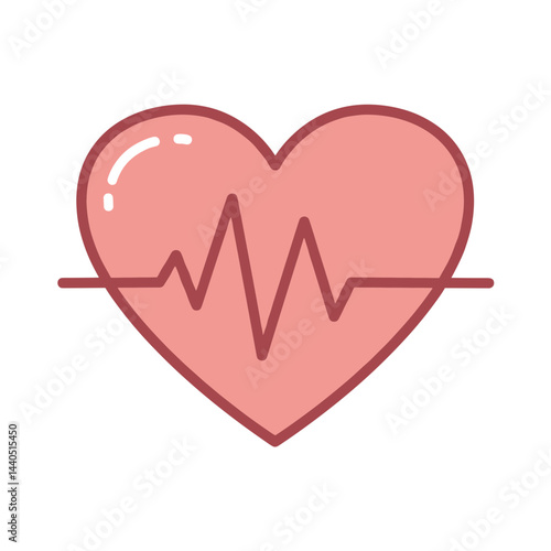 Heartbeat Line in Heart Icon  