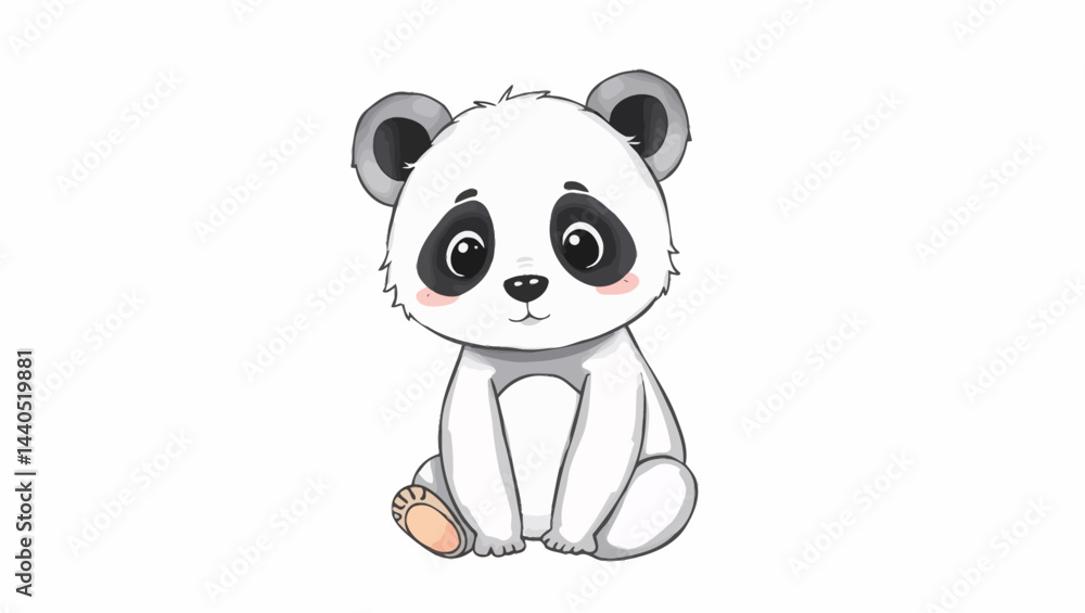 Naklejka premium Adorable Cartoon Panda