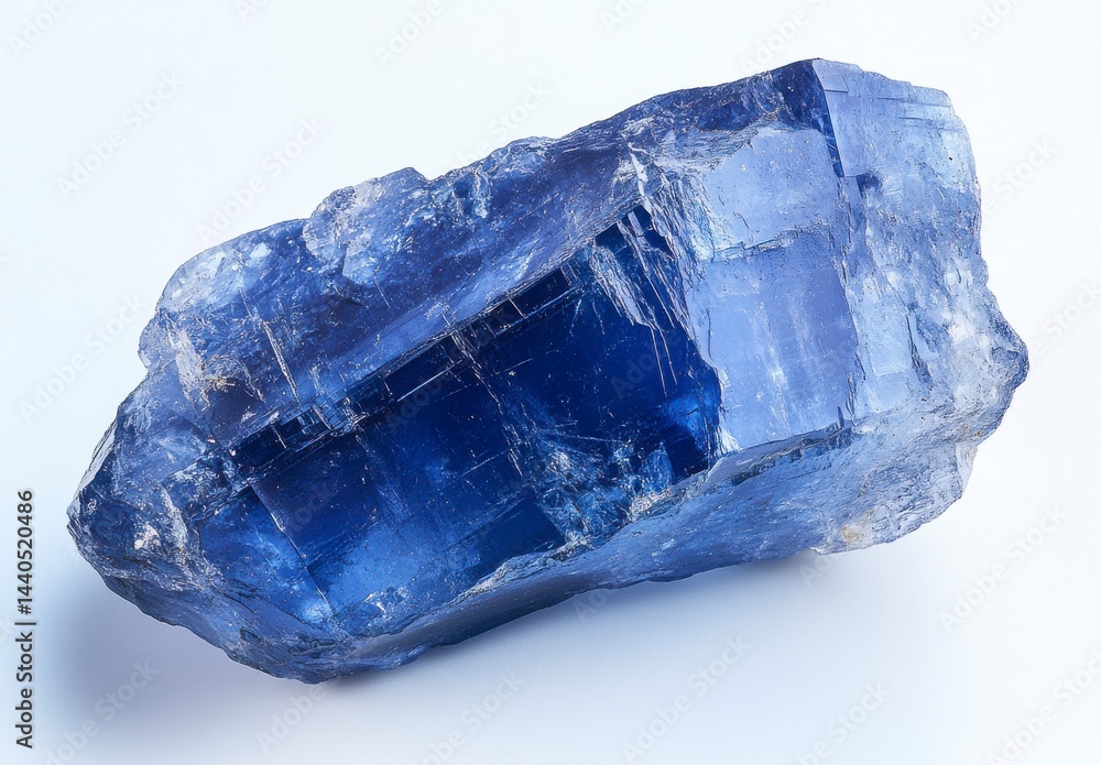 Fototapeta premium Deep Blue Crystal Specimen on White Background
