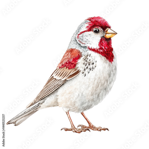 Obraz na płótnie Hand drawn rosefinch illustration done with rebg 50 design style. w salonie