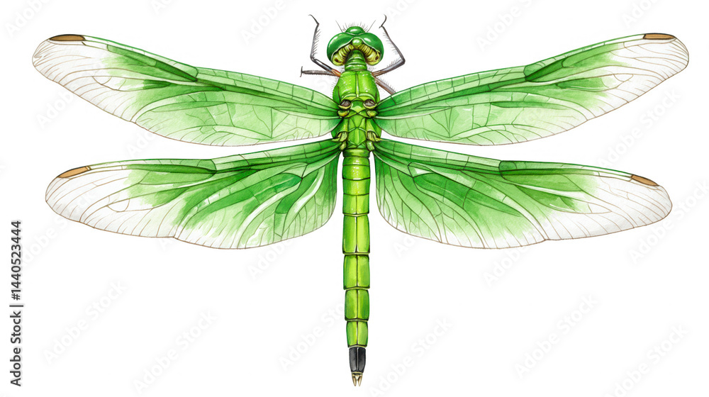 Bright green dragonfly illustration offers adaptable design rebg 52.