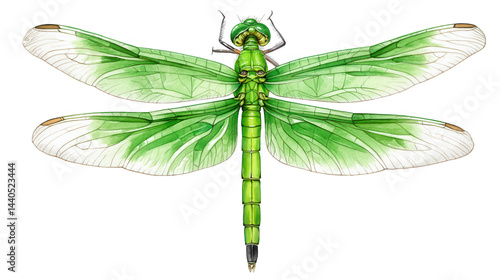 Obraz na płótnie Bright green dragonfly illustration offers adaptable design rebg 52. w salonie