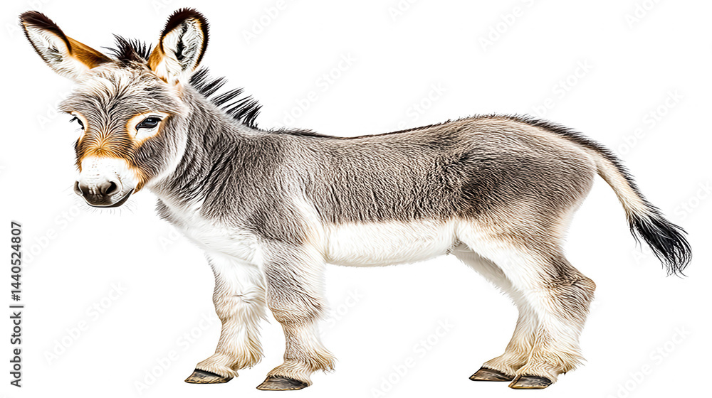 Isolated donkey graphic element designed in rebg 63 on white background.