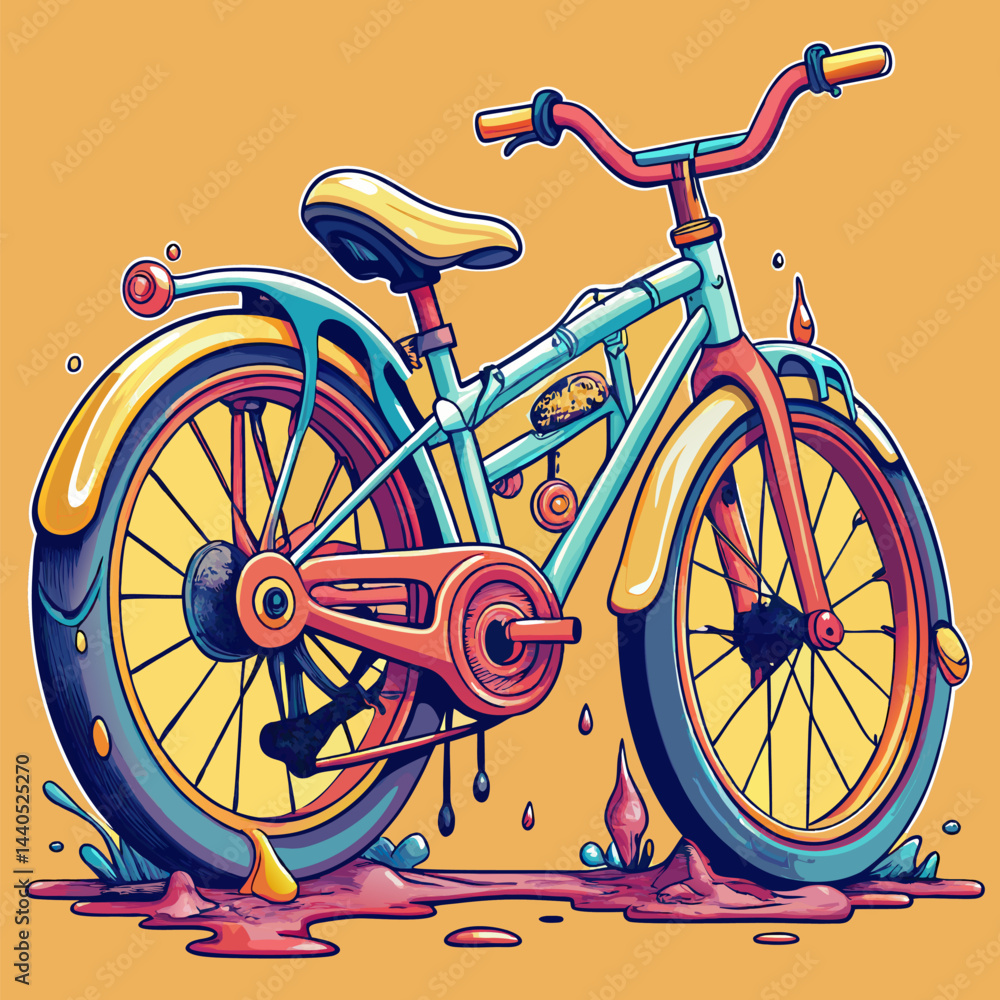 Fototapeta premium Abstract Bicycle Melting Design