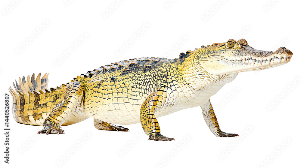 Naklejka premium Isolated crocodile image for rebg 101 design element project use.
