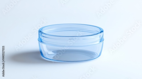Wallpaper Mural Empty light blue transparent glass cosmetic jar on white background. Torontodigital.ca