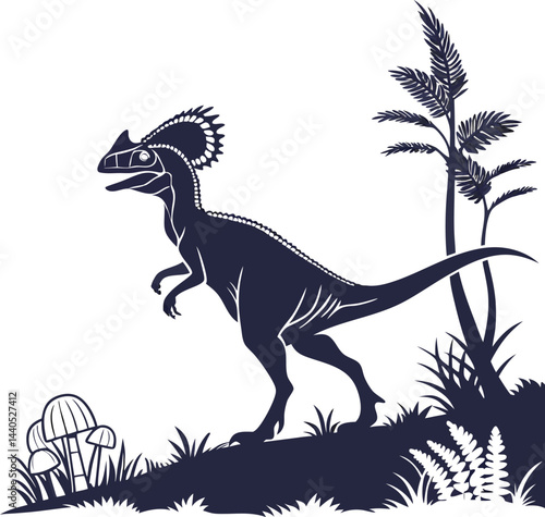 dinosaur vector illustration dilophosaurus Dinosaur and dilophosaurus Circle Icon dilophosaurus dinosaur icons Dinosaur Adventure