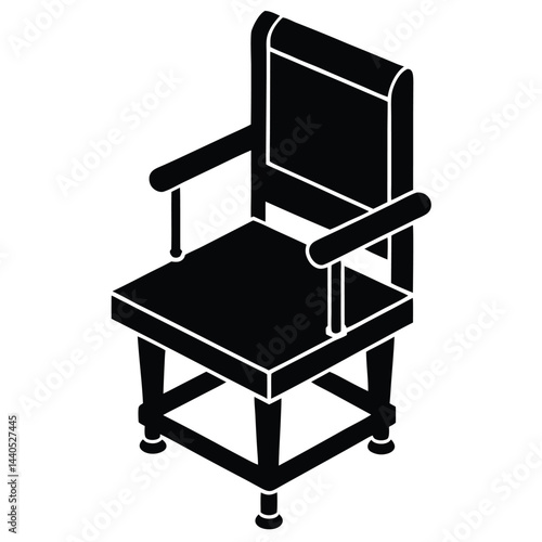 isolated courtroom chair on white background 
