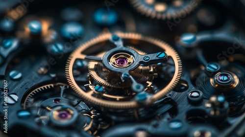 Wallpaper Mural Close-up of intricate clockwork mechanism gears. Torontodigital.ca