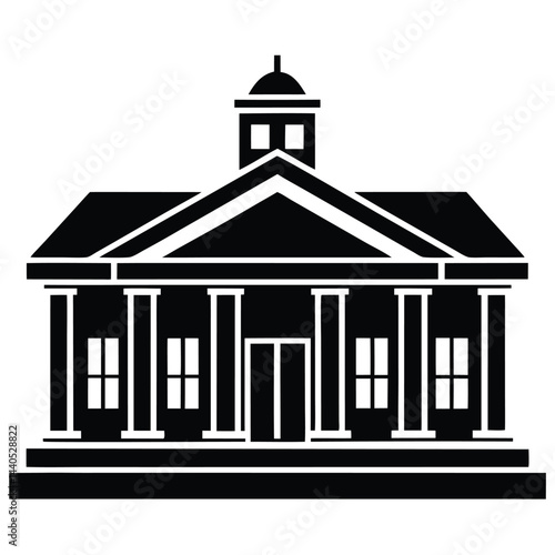 isolated courthouse building on white background