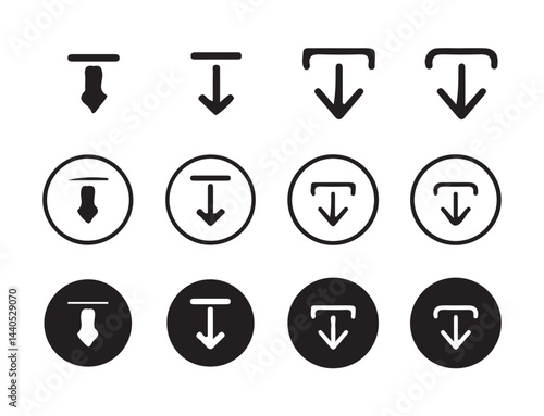 Download button icon set. Arrow download symbols. download and upload icon. Download icon files. Software download icon . Web icon set . Icons collection. Vector illustration eps 10.