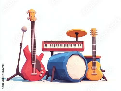 Low Poly Music Band
