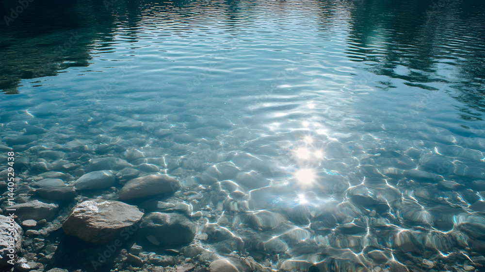 The clear blue sea water reflects the natural light on its rippled surface The clear blue sea water reflects the natural light on its rippled surface