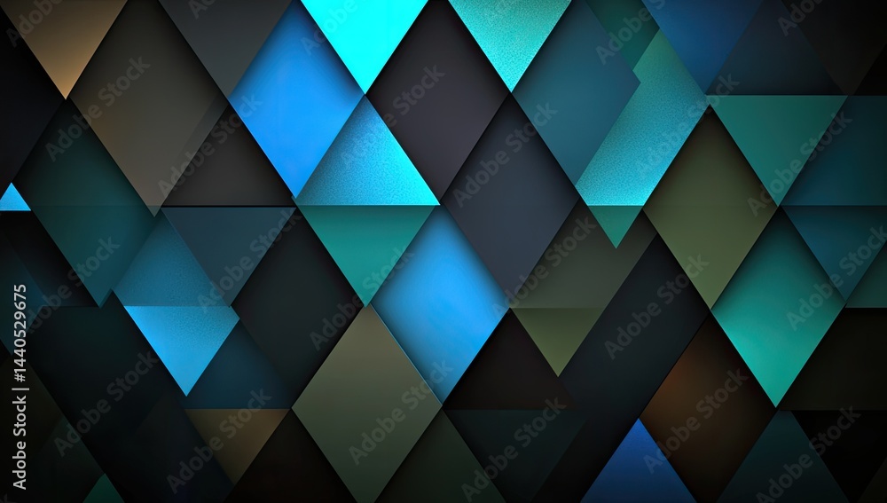 Obraz premium Abstract geometric pattern of vibrant triangles in dark hues