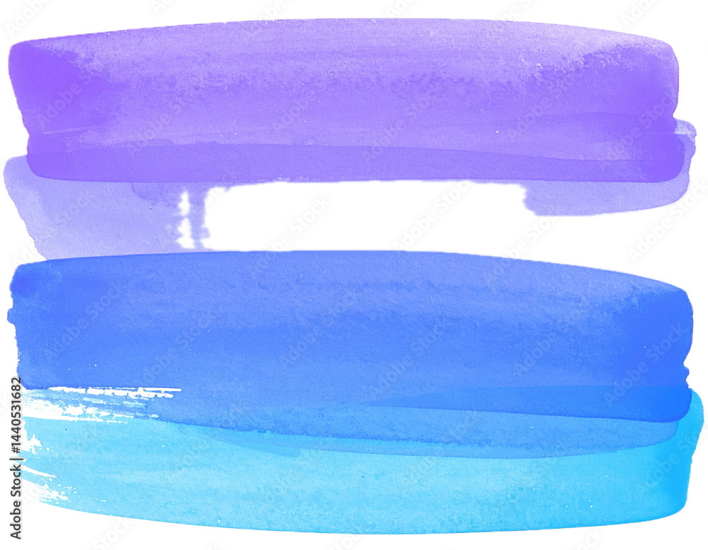 Fototapeta premium purple blue brush stroke watercolor texture isolated on white or transparent png