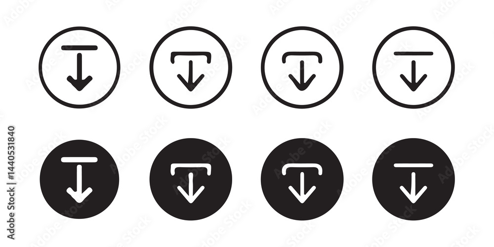 Download icon set. Download button collection. File download icon vector. File download and upload icon symbol in line and flat style on white background. Vector illustration eps 10. Download icon set. Download button collection. File download icon vector. File download and upload icon symbol in line and flat style on white background. Vector illustration eps 10.