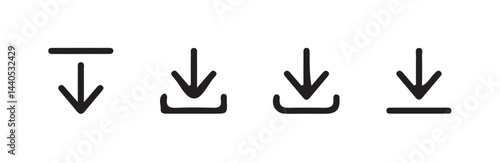 Download icon set. Download button collection. File download icon vector. File download and upload icon symbol in line and flat style on white background. Vector illustration eps 10.