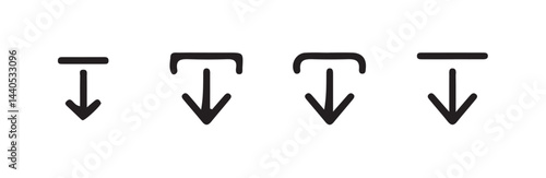 Download icon set. Download button collection. File download icon vector. File download and upload icon symbol in line and flat style on white background. Vector illustration eps 10.