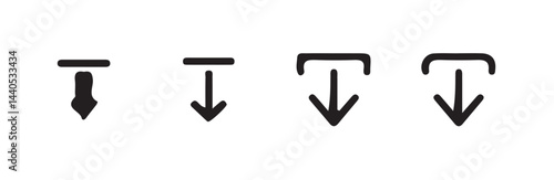 Download icon set. Download button collection. File download icon vector. File download and upload icon symbol in line and flat style on white background. Vector illustration eps 10.