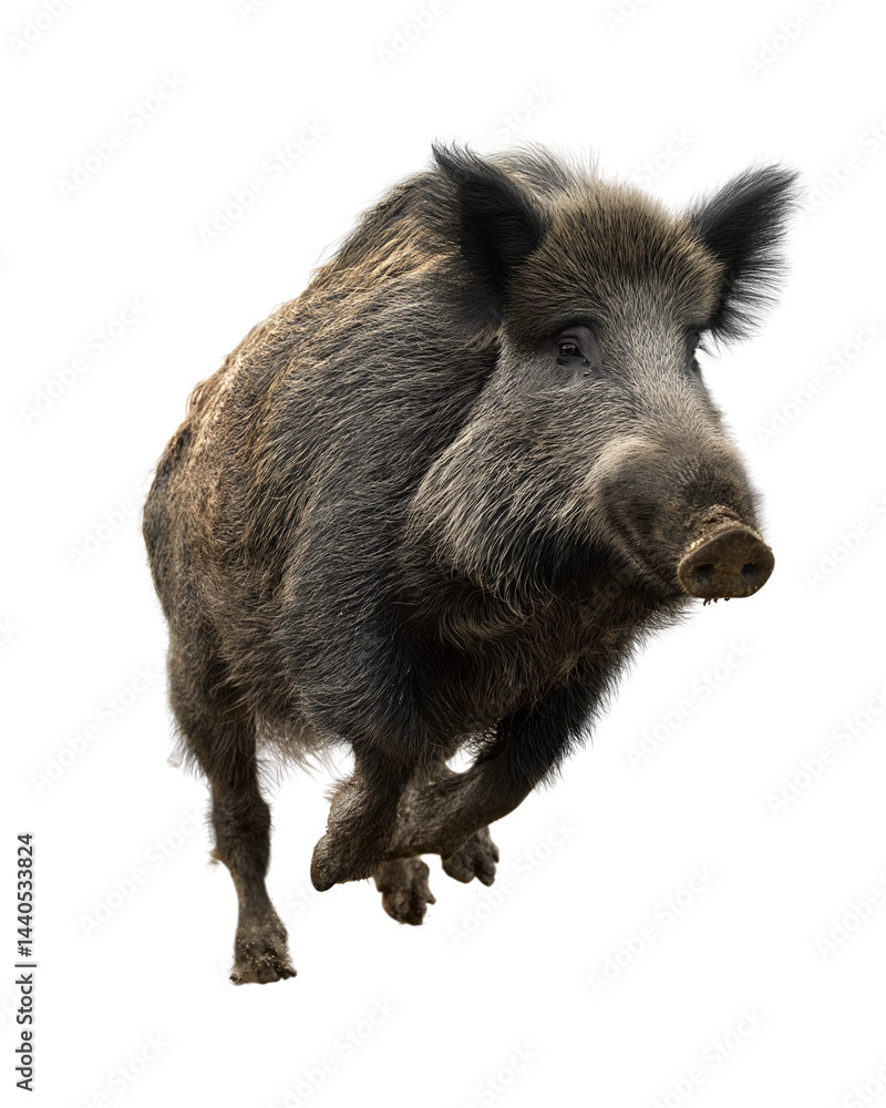 Charging Wild Boar Powerful Image of a Running Wild Pig Charging Wild Boar Powerful Image of a Running Wild Pig