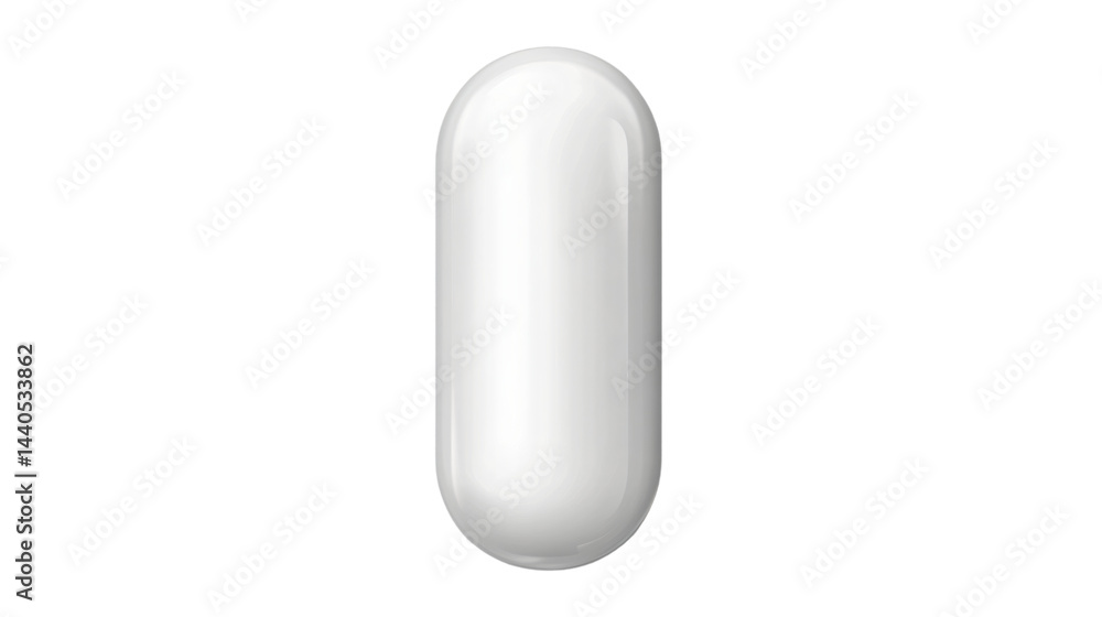 Professional High-Quality Image of White Medicine Capsule Isolated Professional High-Quality Image of White Medicine Capsule Isolated