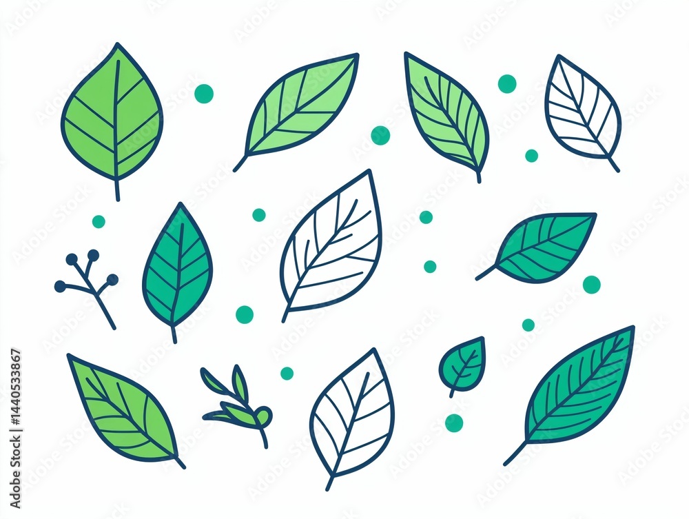 Fototapeta premium Green Leaf Collection