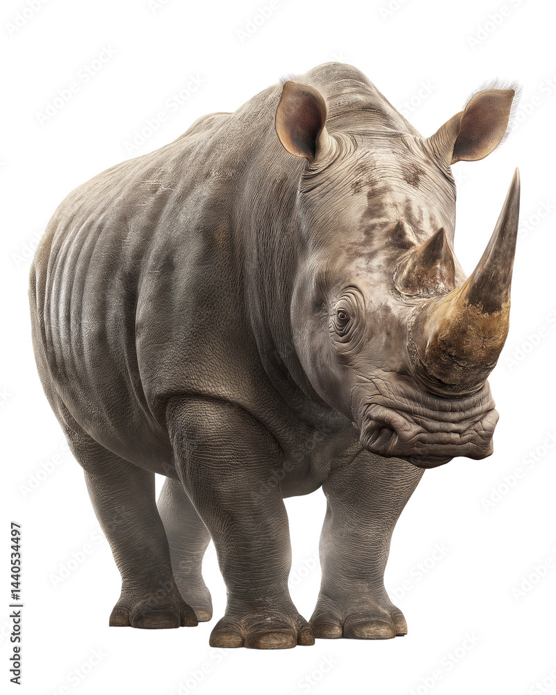 Fototapeta premium Powerful White Rhinoceros Majestic Mammal of the African Savanna