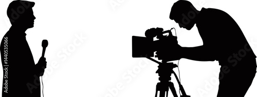 journalist silhouette vector