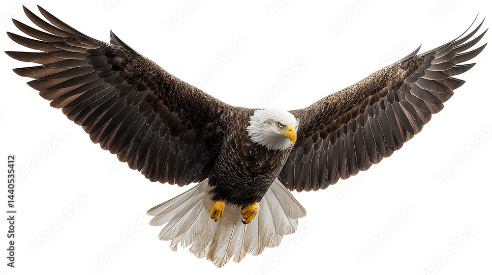 Fototapeta premium Majestic Bald Eagle in Flight A Powerful Symbol of Freedom and Nature