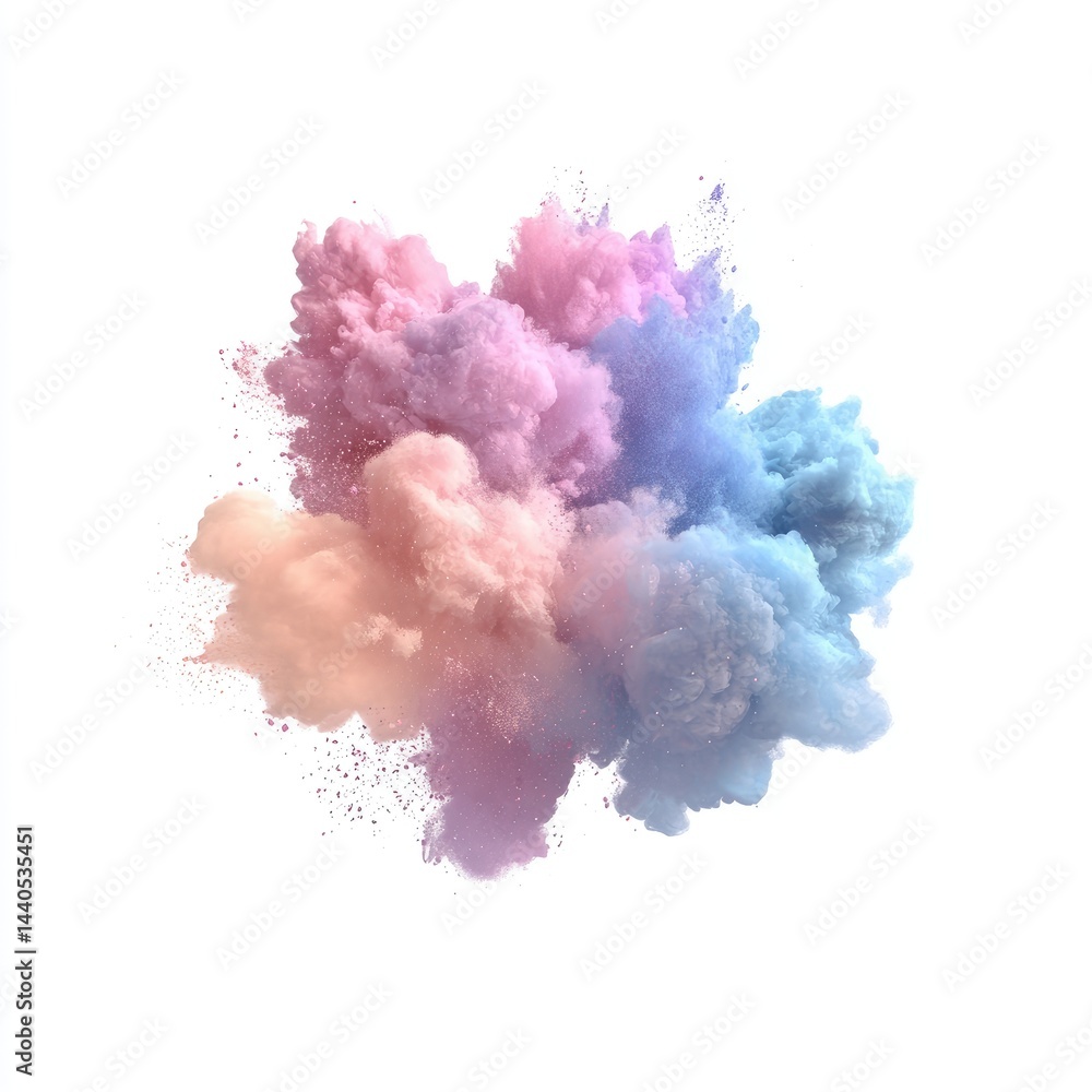 Fototapeta premium Pastel-colored smoke plume explosion