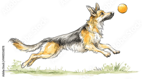 Obraz na płótnie A graphic illustration of a leaping dog is perfect for rebg 312. w salonie