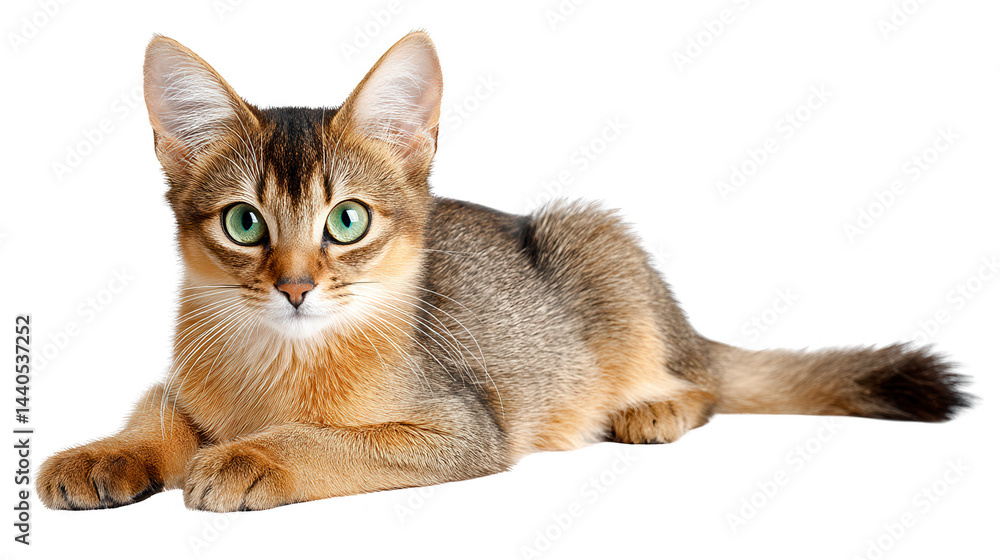 Abyssinian kitten lounges, perfect for REBG 321 design templates now.