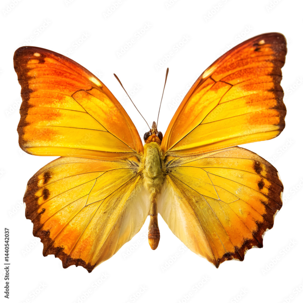 Fototapeta premium Golden butterfly isolated on transparent background