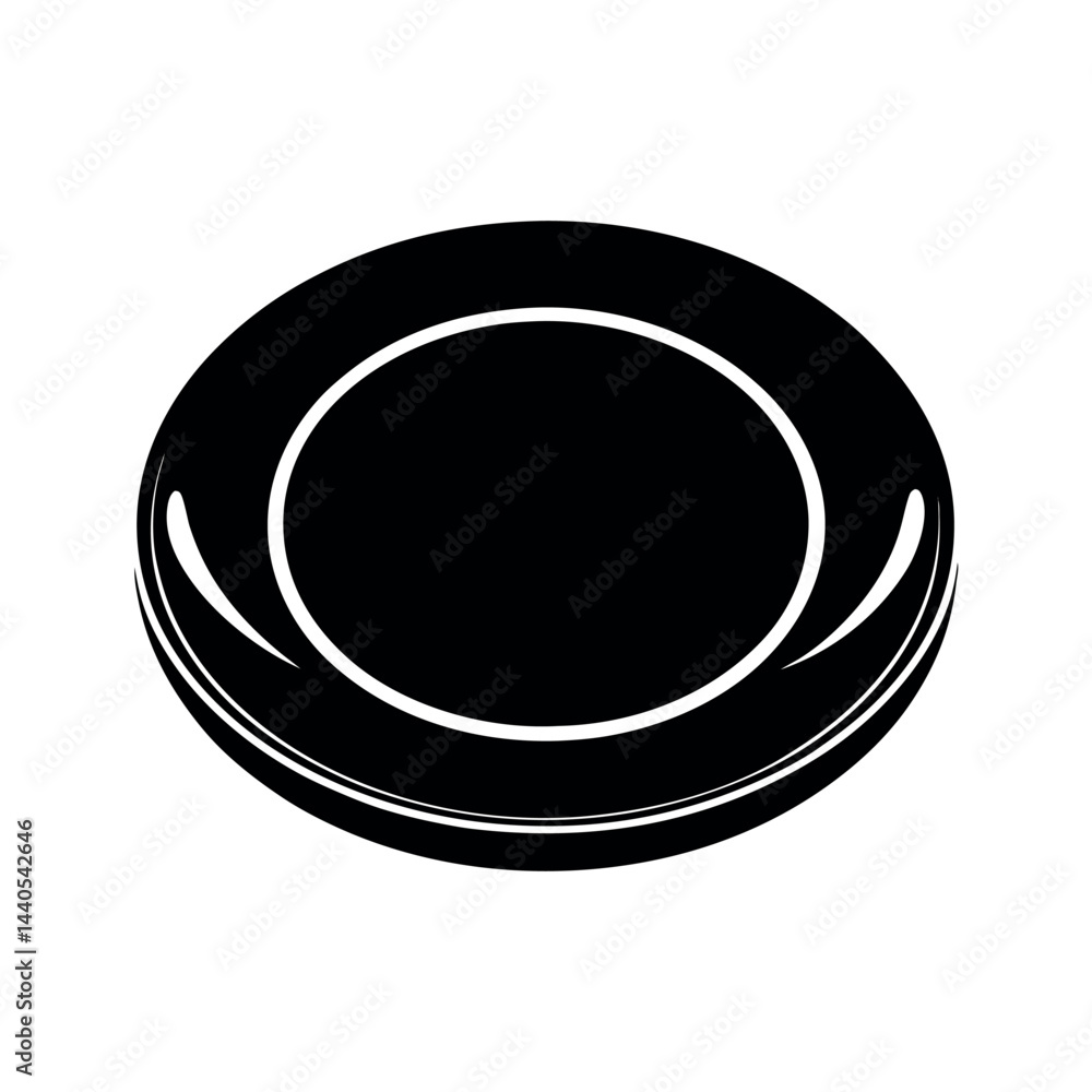 Black Vector Silhouette Classic Plate Design Black Vector Silhouette Classic Plate Design