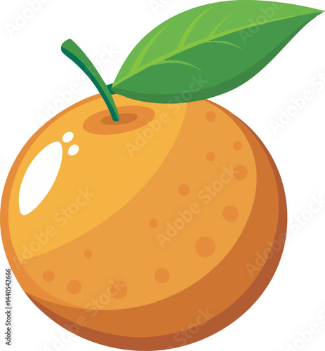 A vibrant vector art illustration of a tangerine fruit, showcasing its bright orange color and detailed texture.