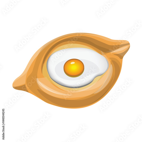 Khachapuri with cheese, butter and egg yolk