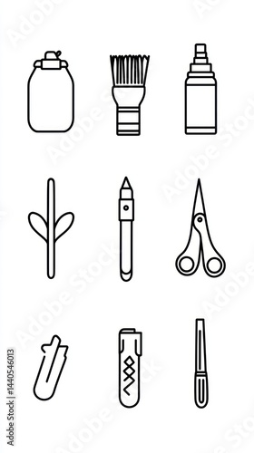 Wallpaper Mural Collection of graphic outline tools and supplies. Torontodigital.ca