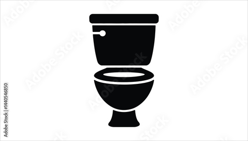 Toilet Silhouette Bathroom Fixture Hygiene Concept Vector Illustration