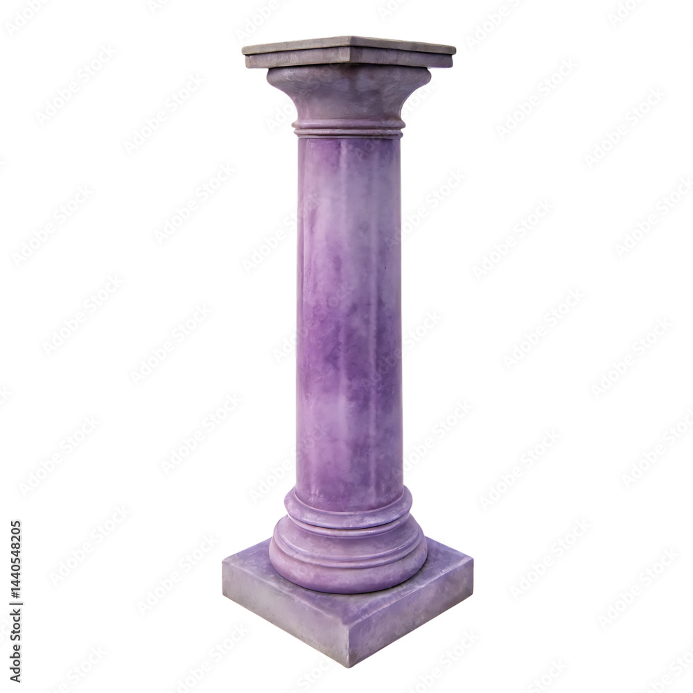 Purple stone column, isolated on white background. Purple stone column, isolated on white background.