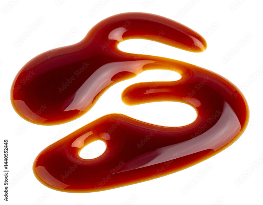 Obraz premium spilled brown soy sauce isolated on white or transparent png