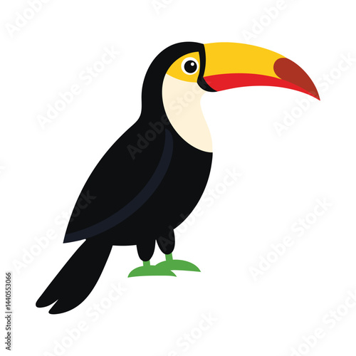 A keel billed toucan colorful vector art illustration