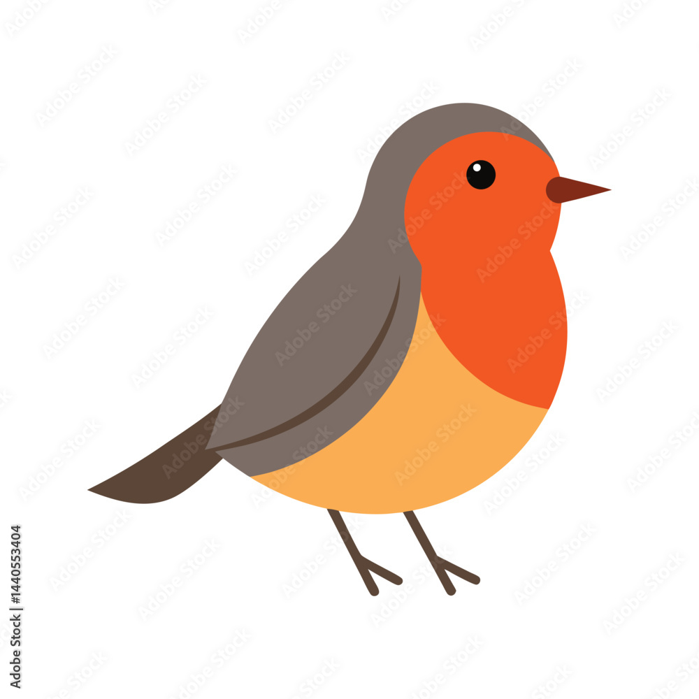 Obraz premium Colorful robin vector art illustration