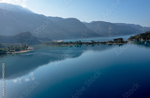 Obraz na płótnie Blue lagoon aerial view, Oludeniz, Turkey w salonie