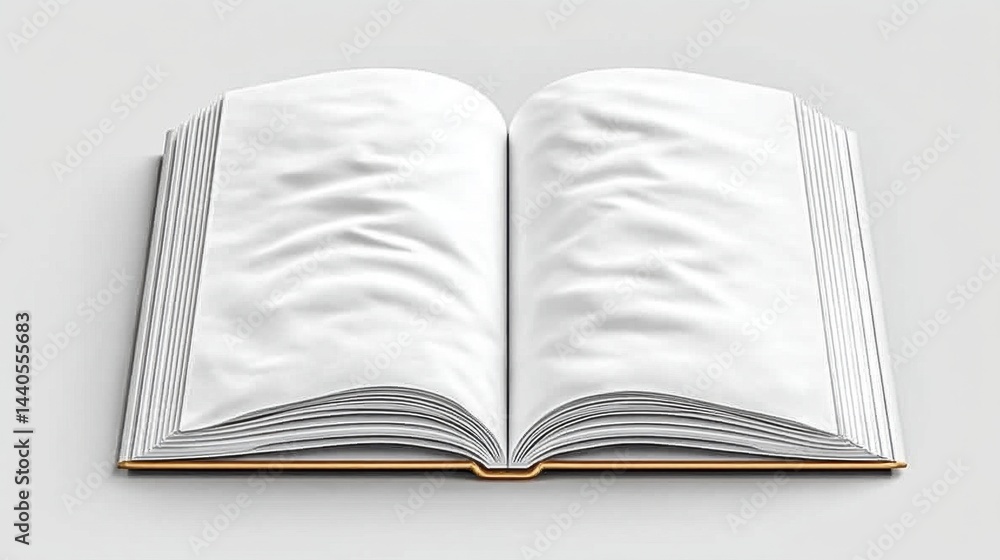 Textured White Open Book on Gray Surface Textured White Open Book on Gray Surface
