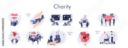 day of charity illustration vector design for charity day event vector